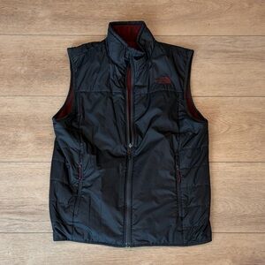 The North Face Men's Dark Vest with Maroon Accents- reversible
